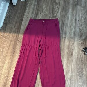 Old Navy Women's Wide Leg Burgundy Pants